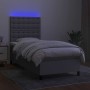 Cama box spring colchón y luces LED tela gris claro 80x200 cm de , Camas y somieres - Ref: Foro24-3135149, Precio: 320,76 €, ...