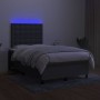 Cama box spring con colchón y LED tela gris oscuro 120x200 cm de , Camas y somieres - Ref: Foro24-3135182, Precio: 440,46 €, ...