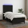 Box spring bed mattress and LED lights black fabric 100x200 cm by , Beds and slatted bases - Ref: Foro24-3135175, Price: 351,...
