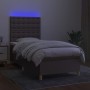 Cama box spring colchón y luces LED tela gris taupe 90x200 cm de , Camas y somieres - Ref: Foro24-3135729, Precio: 389,24 €, ...