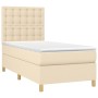 Cama box spring colchón y luces LED tela color crema 90x190 cm de , Camas y somieres - Ref: Foro24-3135722, Precio: 357,77 €,...