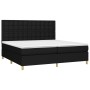 Cama box spring colchón y luces LED tela negro 200x200 cm de , Camas y somieres - Ref: Foro24-3135783, Precio: 686,68 €, Desc...