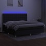 Cama box spring colchón y luces LED tela negro 200x200 cm de , Camas y somieres - Ref: Foro24-3135783, Precio: 686,68 €, Desc...