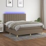 Cama box spring colchón y luces LED tela gris taupe 160x200 cm de , Camas y somieres - Ref: Foro24-3135769, Precio: 617,05 €,...