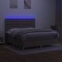 Cama box spring colchón y luces LED tela gris taupe 160x200 cm de , Camas y somieres - Ref: Foro24-3135769, Precio: 617,05 €,...