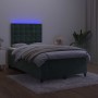 Cama box spring colchón y LED terciopelo verde oscuro 120x200cm de , Camas y somieres - Ref: Foro24-3136356, Precio: 462,66 €...