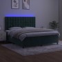 Cama box spring colchón y LED terciopelo verde oscuro 180x200cm de , Camas y somieres - Ref: Foro24-3136380, Precio: 645,06 €...