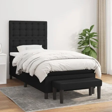 Box spring bed with black fabric mattress 80x200 cm by , Beds and slatted bases - Ref: Foro24-3136871, Price: 339,60 €, Disco...