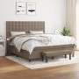 Cama box spring con colchón tela gris taupe 160x200 cm de , Camas y somieres - Ref: Foro24-3136929, Precio: 638,94 €, Descuen...