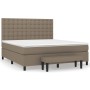 Cama box spring con colchón tela gris taupe 160x200 cm de , Camas y somieres - Ref: Foro24-3136929, Precio: 638,94 €, Descuen...