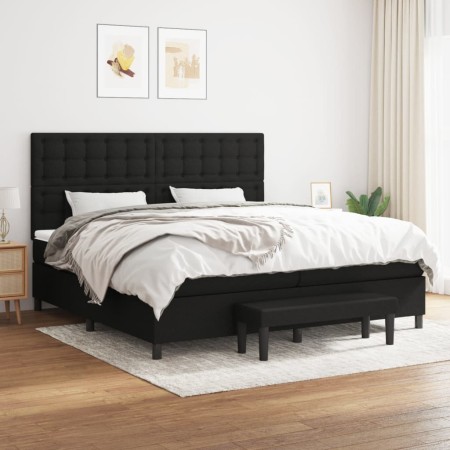 Cama box spring con colchón tela negro 200x200 cm de , Camas y somieres - Ref: Foro24-3136943, Precio: 780,34 €, Descuento: %