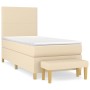 Cama box spring con colchón tela color crema 90x190 cm de , Camas y somieres - Ref: Foro24-3136962, Precio: 375,73 €, Descuen...