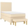 Cama box spring con colchón tela color crema 90x190 cm de , Camas y somieres - Ref: Foro24-3136962, Precio: 375,73 €, Descuen...