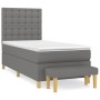 Cama box spring con colchón tela gris oscuro 100x200 cm de , Camas y somieres - Ref: Foro24-3137454, Precio: 395,04 €, Descue...