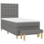 Cama box spring con colchón tela gris oscuro 100x200 cm de , Camas y somieres - Ref: Foro24-3137454, Precio: 395,04 €, Descue...