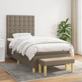 Cama box spring con colchón tela gris taupe 90x200 cm de , Camas y somieres - Ref: Foro24-3137449, Precio: 421,96 €, Descuent...