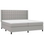 Cama box spring con colchón tela y LED gris claro 200x200 cm de , Camas y somieres - Ref: Foro24-3138661, Precio: 717,35 €, D...