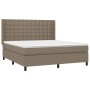 Cama box spring colchón y luces LED tela gris taupe 160x200 cm de , Camas y somieres - Ref: Foro24-3138649, Precio: 621,56 €,...