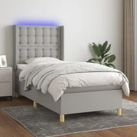Cama box spring colchón y luces LED tela gris claro 80x200 cm de , Camas y somieres - Ref: Foro24-3139149, Precio: 336,07 €, ...