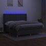 Cama box spring colchón y luces LED tela gris oscuro 160x200 cm de , Camas y somieres - Ref: Foro24-3139206, Precio: 612,33 €...