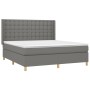 Cama box spring colchón y luces LED tela gris oscuro 160x200 cm de , Camas y somieres - Ref: Foro24-3139206, Precio: 612,33 €...