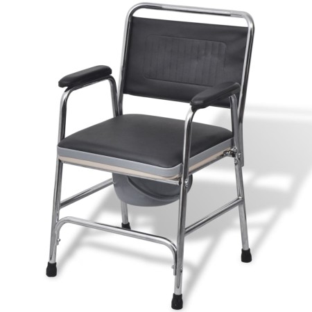 Silla con inodoro WC acero negra de vidaXL, Asientos de inodoros y bidés - Ref: Foro24-110131, Precio: 165,52 €, Descuento: %