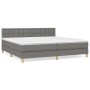 Cama box spring con colchón tela gris oscuro 200x200 cm de , Camas y somieres - Ref: Foro24-3140962, Precio: 567,26 €, Descue...