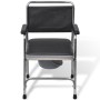 Silla con inodoro WC acero negra de vidaXL, Asientos de inodoros y bidés - Ref: Foro24-110131, Precio: 165,52 €, Descuento: %
