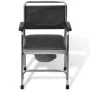 Silla con inodoro WC acero negra de vidaXL, Asientos de inodoros y bidés - Ref: Foro24-110131, Precio: 162,94 €, Descuento: %