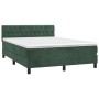 Cama box spring con colchón terciopelo verde oscuro 140x190 cm de , Camas y somieres - Ref: Foro24-3141482, Precio: 454,68 €,...