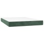 Cama box spring con colchón terciopelo verde oscuro 140x190 cm de , Camas y somieres - Ref: Foro24-3141482, Precio: 454,68 €,...
