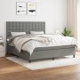 Cama box spring con colchón tela gris oscuro 160x200 cm de , Camas y somieres - Ref: Foro24-3142106, Precio: 616,72 €, Descue...