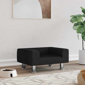 Cama para perros de terciopelo negra 50x40x26,5 cm en Camas para perros | Comprar online en Foru.es