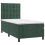 Cama box spring con colchón terciopelo verde oscuro 90x190 cm de , Camas y somieres - Ref: Foro24-3143238, Precio: 310,05 €, ...