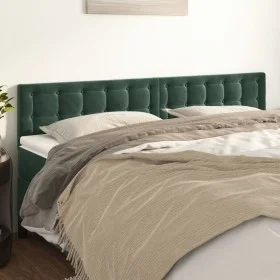 Headboards 2 units of dark green velvet 90x5x78/88 cm by , Headboards and footboards - Ref: Foro24-346513, Price: 64,15 €, Di...
