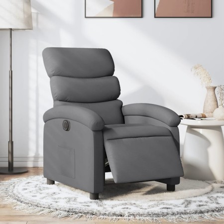 Sillón reclinable eléctrico de tela gris oscuro en Sillones | Comprar online en Foru.es
