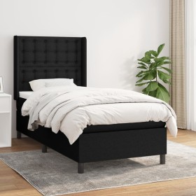 Cama box spring con colchón tela negro 100x200 cm de , Camas y somieres - Ref: Foro24-3131731, Precio: 367,80 €, Descuento: %