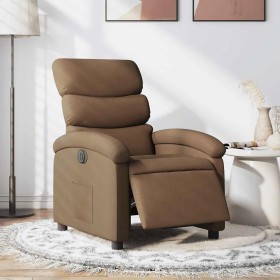 Sillón reclinable eléctrico de tela marrón en Sillones | Comprar online en Foru.es