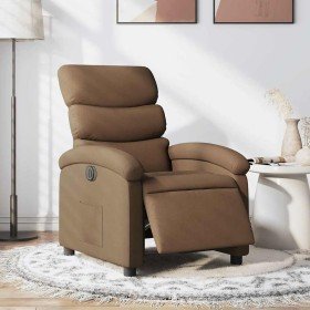 Sillón reclinable eléctrico de tela marrón en Sillones | Comprar online en Foru.es