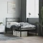 Bed frame with headboard and black metal footboard 100x200cm by , Beds and slatted bases - Ref: Foro24-372290, Price: 73,80 €...