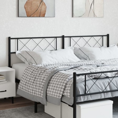 Cabecero de metal negro 200 cm de , Cabeceros y pies de cama - Ref: Foro24-372315, Precio: 32,61 €, Descuento: %