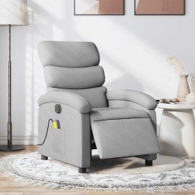 Sillón reclinable de masaje eléctrico tela gris claro en Sillones | Comprar online en Foru.es