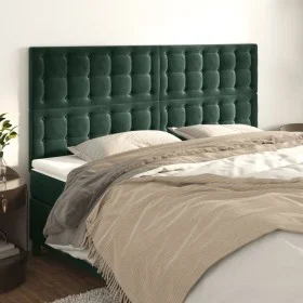Headboards 4 units of dark green velvet 90x5x78/88 cm by , Headboards and footboards - Ref: Foro24-3116829, Price: 135,70 €, ...