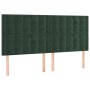Cabeceros 4 unidades de terciopelo verde oscuro 90x5x78/88 cm de , Cabeceros y pies de cama - Ref: Foro24-3116829, Precio: 11...