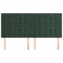 Cabeceros 4 unidades de terciopelo verde oscuro 90x5x78/88 cm de , Cabeceros y pies de cama - Ref: Foro24-3116829, Precio: 11...