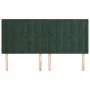 Cabeceros 4 unidades de terciopelo verde oscuro 90x5x78/88 cm de , Cabeceros y pies de cama - Ref: Foro24-3116829, Precio: 13...