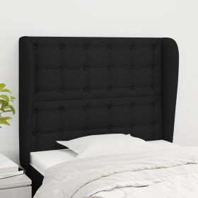 Cabecero con orejas de tela negro 103x23x118/128 cm de , Cabeceros y pies de cama - Ref: Foro24-3118382, Precio: 88,43 €, Des...
