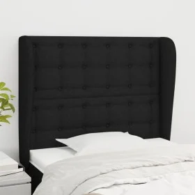 Cabecero con orejas de tela negro 103x23x118/128 cm de , Cabeceros y pies de cama - Ref: Foro24-3118382, Precio: 87,06 €, Des...