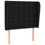 Cabecero con orejas de tela negro 103x23x118/128 cm de , Cabeceros y pies de cama - Ref: Foro24-3118382, Precio: 88,43 €, Des...