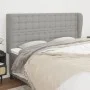 Headboard with light gray fabric ears 203x23x118/128 cm by , Headboards and footboards - Ref: Foro24-3118412, Price: 133,58 €...